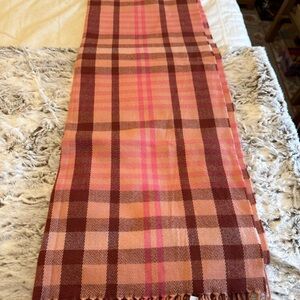 J. Crew Pink and Burgundy Plaid Scarf